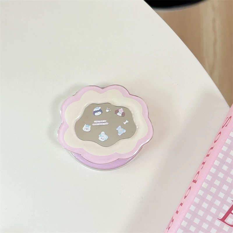 Phone Accessories Stand - Kawaii Ins Mirror Pop Socket Telescopic