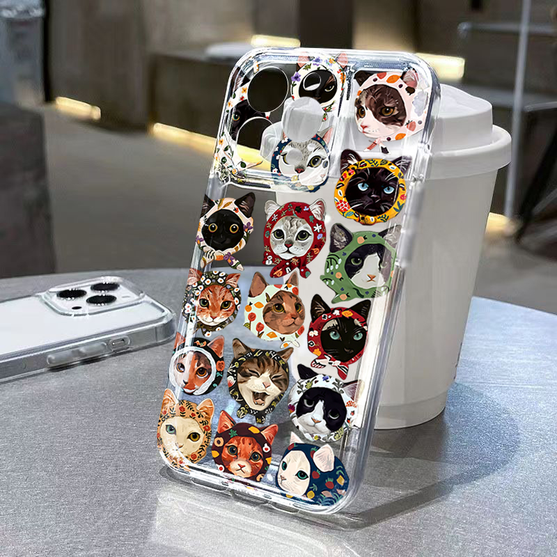 Samsung Galaxy A55 - Cute Bandana Cat Clear Phone Case