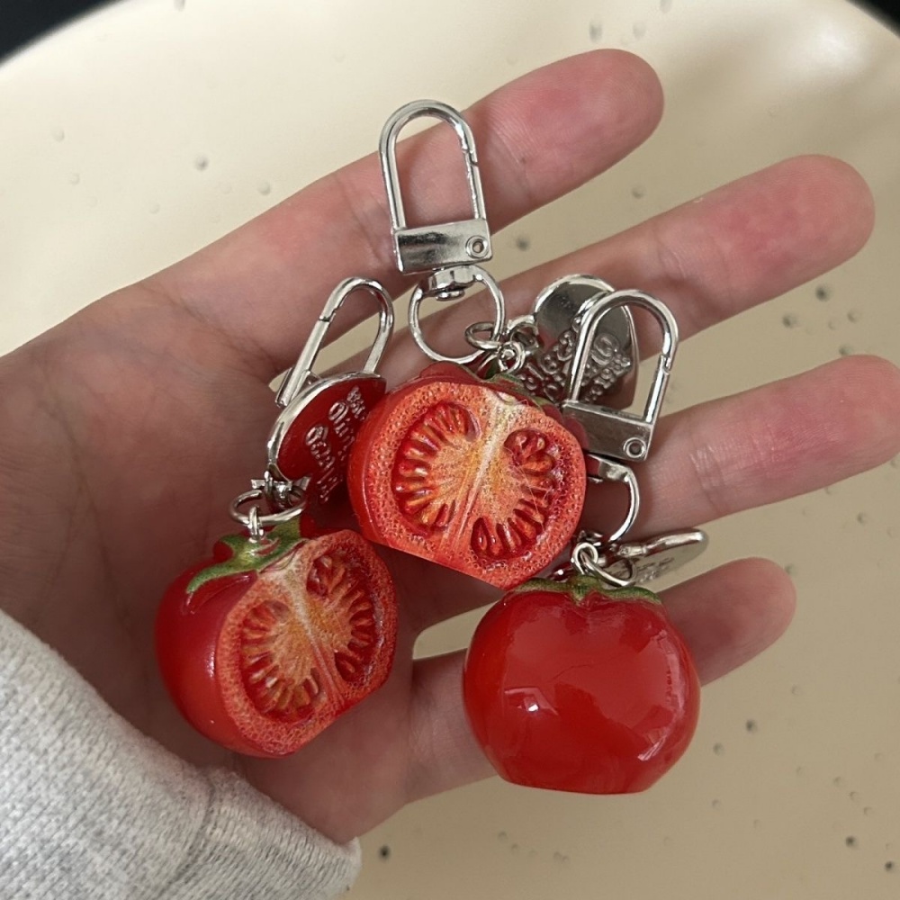 1/3pcs 3D Red Tomato Keychain  - Phone Accessories Red recension och pris