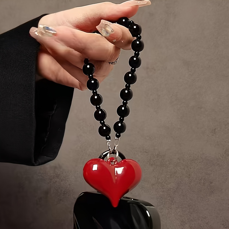 1Pieces Red large heart black  - Phone Accessories Red recension och pris