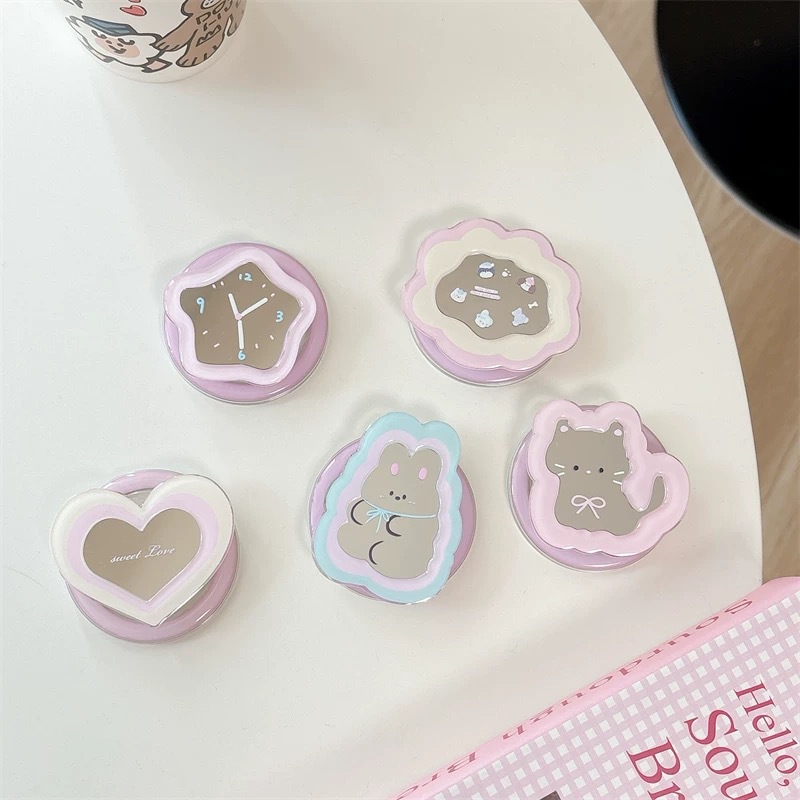 Kawaii Ins Mirror Pop Socket T - Phone Accessories Stand recension och pris