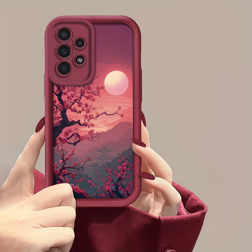 Sunset Mountain Peak Anti-Fall - Phone Accessories Red recension och pris