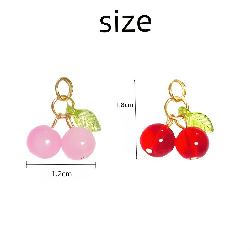 50Pcs 3D Sweet Red Cherry Acry - Phone Accessories Red recension och pris