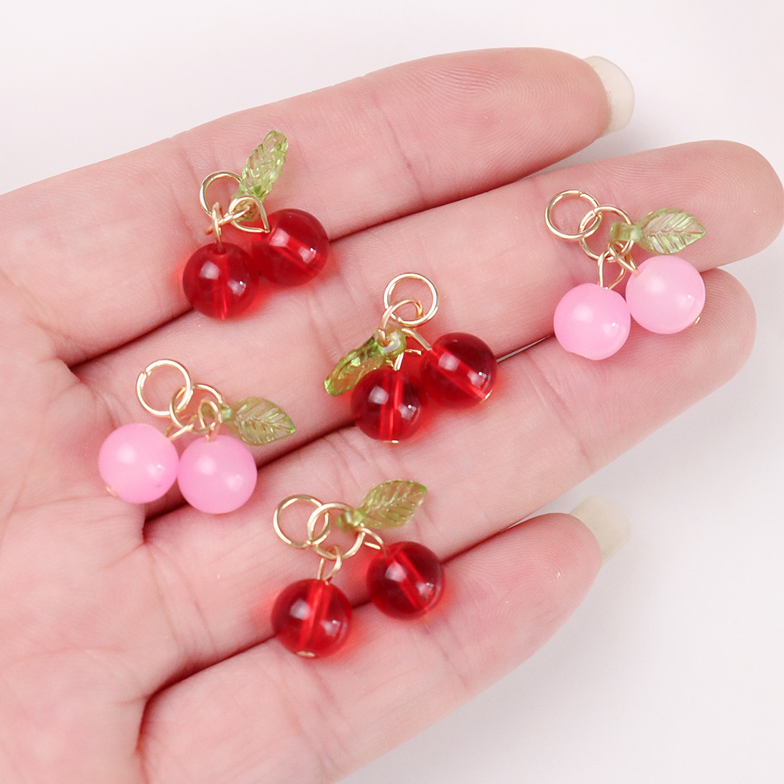 50Pcs 3D Sweet Red Cherry Acry - Phone Accessories Red recension och pris