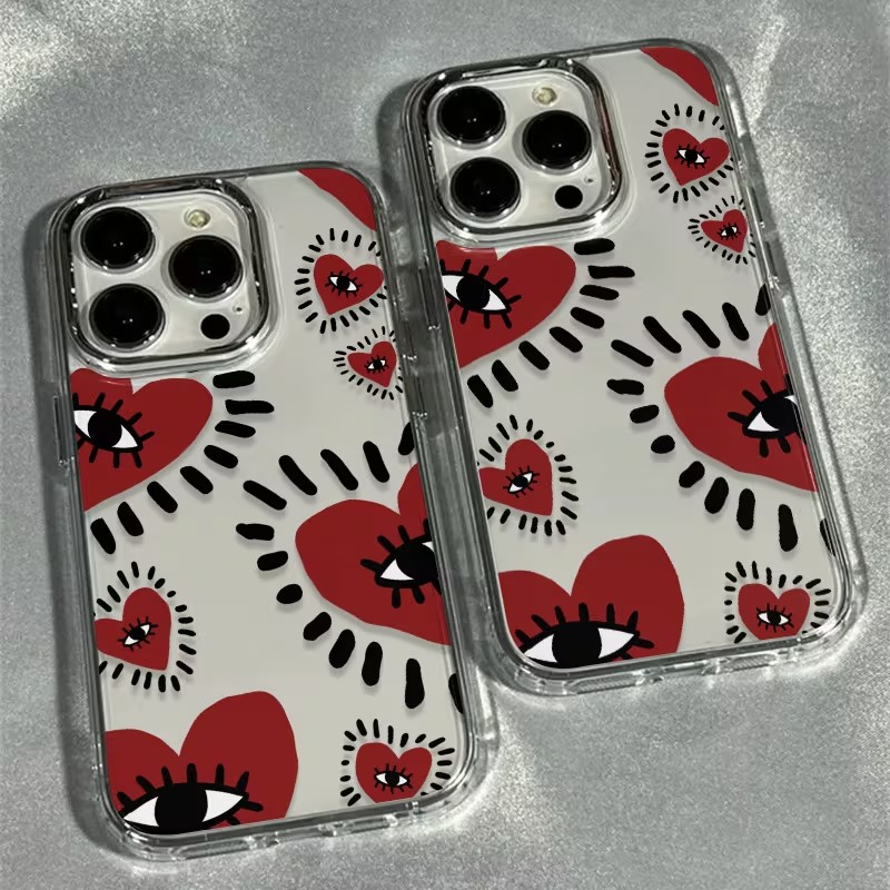 Unique Red Heart Eye Frame Sof - Phone Accessories Red recension och pris