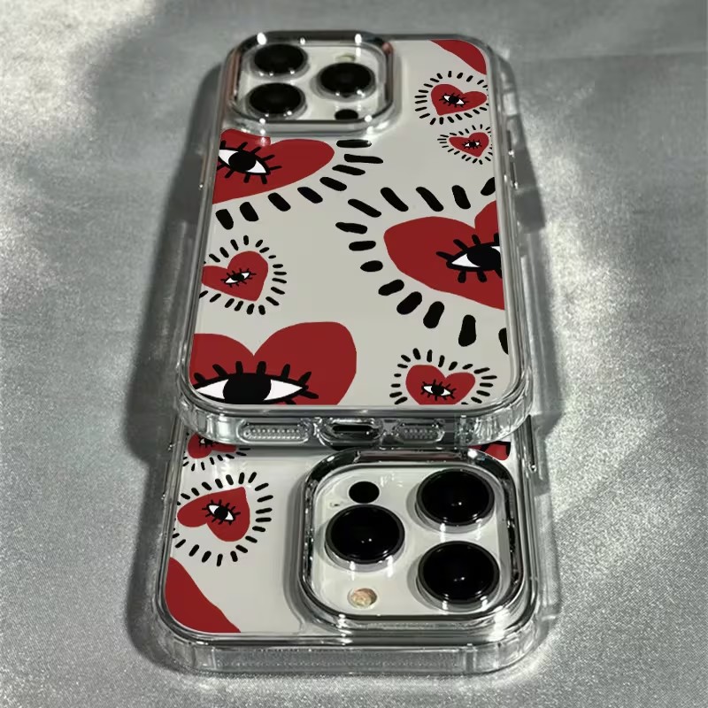 Unique Red Heart Eye Frame Sof - Phone Accessories Red recension och pris