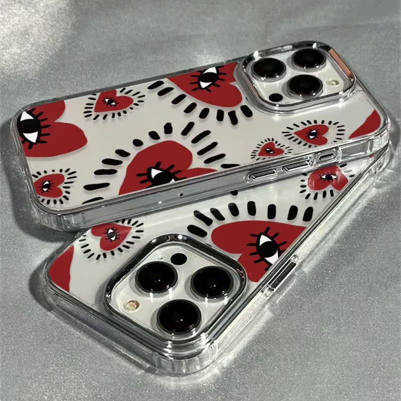 Unique Red Heart Eye Frame Sof - Phone Accessories Red recension och pris