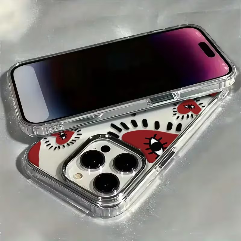 Unique Red Heart Eye Frame Sof - Phone Accessories Red recension och pris