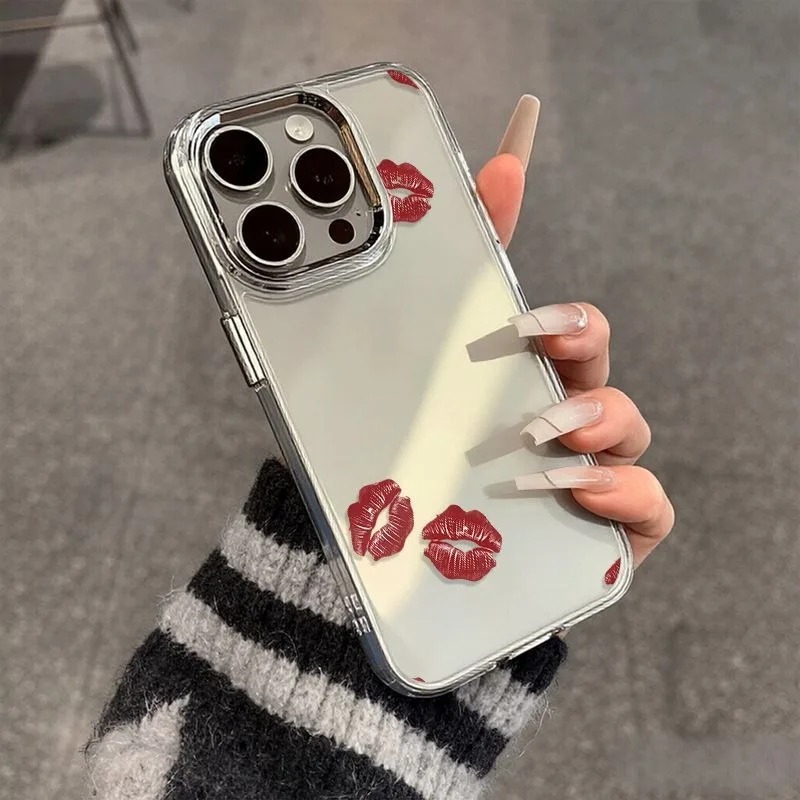 Clear Transparent Red Lip Prin - Phone Accessories Red recension och pris